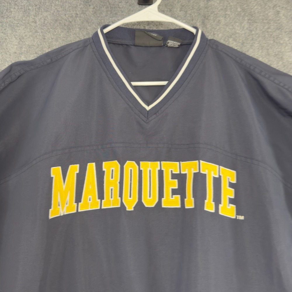Vintage J2 Sport Marquette Golden Eagles Windbreaker Pullover Navy Size L